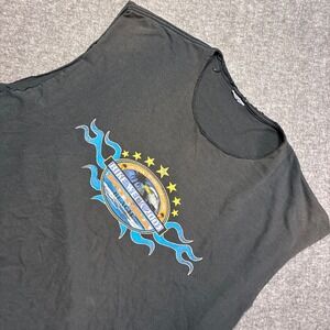 Vintage Daytona Bike Week 2003 Muscle Tee Men XL Black Distressed Biker Tank Top
